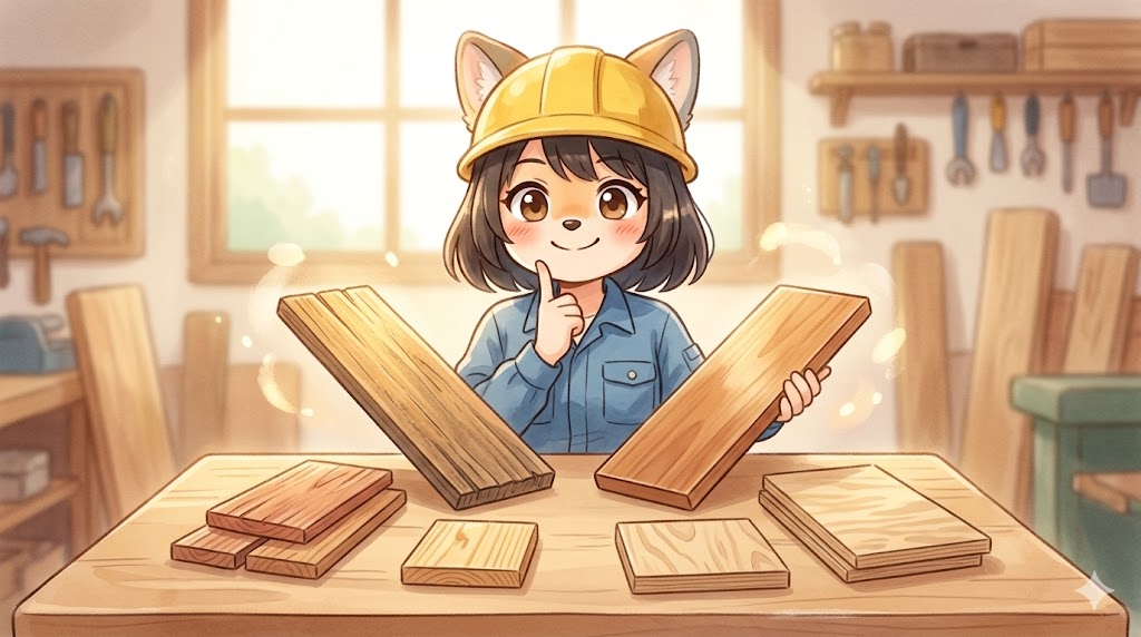 木材の選び方を紹介している